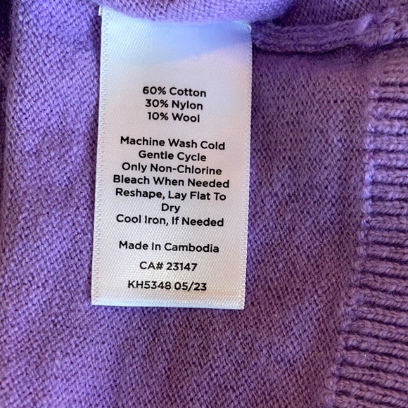 Talbots Lavender Ruffled Neck Sweater - Picture 6 of 8